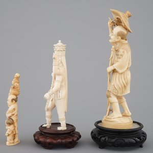 Three carved ivory figures, Japan and India, 19th C. — photo 2