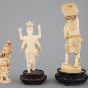 Three carved ivory figures, Japan and India, 19th C. — photo 3