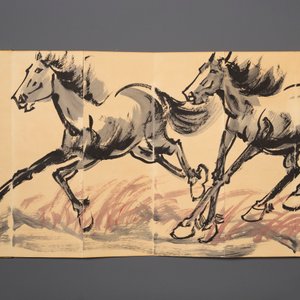 Three Chinese albums: Xu Beihong 徐悲鴻(1895-1953), Bada Shanren 八大山人(1626-1705) and anonymous, ink and colour on paper — foto 11