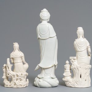 Three Chinese blanc de Chine groups, 19/20th C. — 照片 4