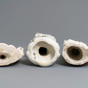 Three Chinese blanc de Chine groups, 19/20th C. — 照片 6
