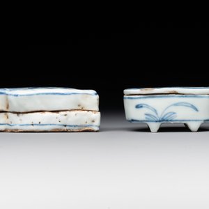 Three Chinese blue and white incense boxes and covers for the Japanese market, late Ming, 17th C. — 照片 8
