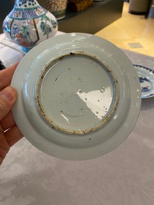 Three Chinese blue and white ko-sometsuke plates for the Japanese market, late Ming — photo 5