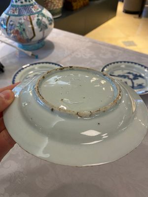 Three Chinese blue and white ko-sometsuke plates for the Japanese market, late Ming — photo 7