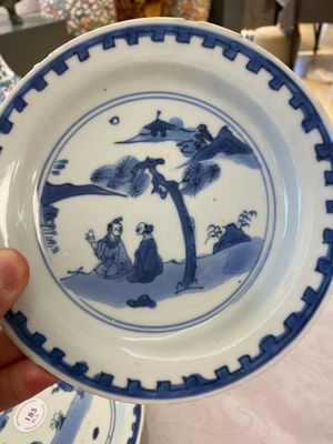 Three Chinese blue and white ko-sometsuke plates for the Japanese market, late Ming — photo 8