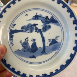 Three Chinese blue and white ko-sometsuke plates for the Japanese market, late Ming — photo 8