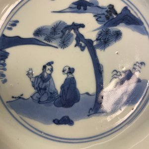 Three Chinese blue and white ko-sometsuke plates for the Japanese market, late Ming — photo 9