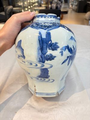 Three Chinese blue and white 'Lian Sheng San Ji 連升三級' vases, Transitional period — foto 15