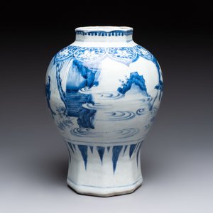 Three Chinese blue and white 'Lian Sheng San Ji 連升三級' vases, Transitional period — foto 5