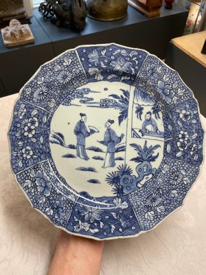 Three Chinese blue and white plates, three saucers and an octagonal dish, Qianlong — 照片 16