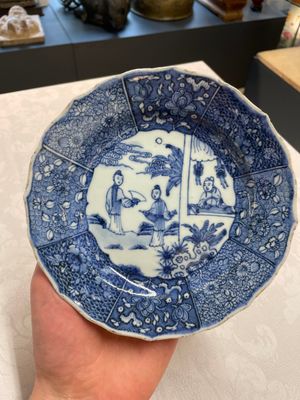 Three Chinese blue and white plates, three saucers and an octagonal dish, Qianlong — 照片 29