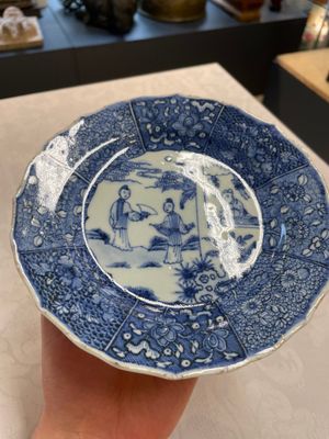 Three Chinese blue and white plates, three saucers and an octagonal dish, Qianlong — 照片 30