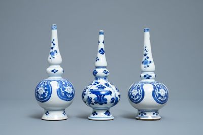 Three Chinese blue and white rosewater sprinklers for the Islamic market, Kangxi