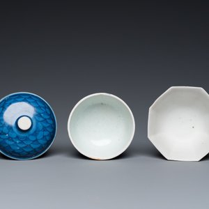 Three Chinese blue and white shipwreck porcelain wares, Transitional period and Jiaqing — 照片 8