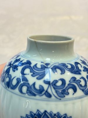Three Chinese blue and white tea caddies, Chenghua mark, Shunzhi and later — photo 16