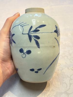 Three Chinese blue and white tea caddies, Chenghua mark, Shunzhi and later — photo 19