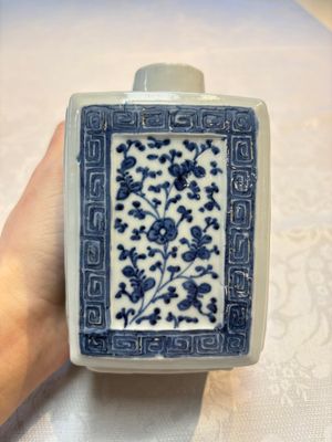 Three Chinese blue and white tea caddies, Chenghua mark, Shunzhi and later — photo 3