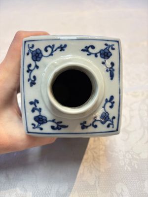 Three Chinese blue and white tea caddies, Chenghua mark, Shunzhi and later — photo 5