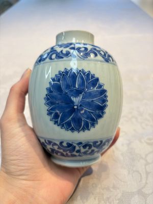 Three Chinese blue and white tea caddies, Chenghua mark, Shunzhi and later — photo 7