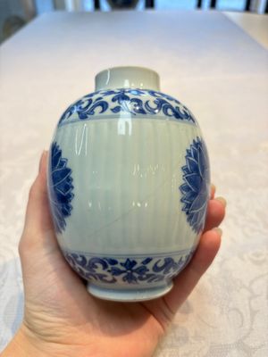 Three Chinese blue and white tea caddies, Chenghua mark, Shunzhi and later — photo 8
