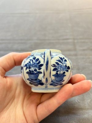 Three Chinese blue and white teapots, a cup and a saucer, Kangxi — foto 22
