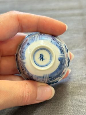 Three Chinese blue and white teapots, a cup and a saucer, Kangxi — foto 8