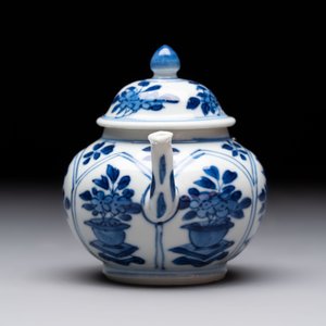 Three Chinese blue and white teapots, a cup and a saucer, Kangxi — foto 13
