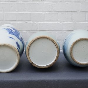 Three Chinese blue and white vases, 19th C. — 照片 9
