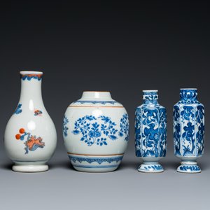 Three Chinese blue and white vases and an Imari-style vase, Kangxi — photo 4