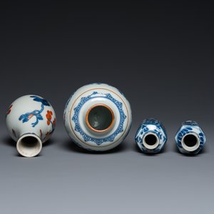 Three Chinese blue and white vases and an Imari-style vase, Kangxi — photo 6