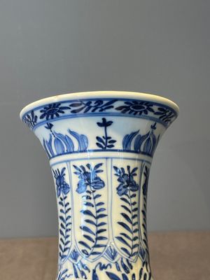 Three Chinese blue and white vases with floral design, Kangxi — foto 23