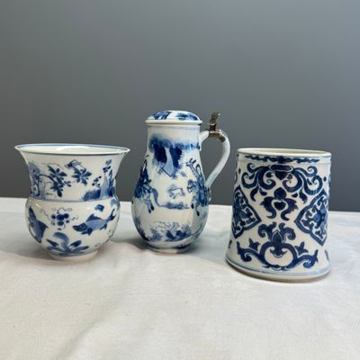 Three Chinese blue and white wares — photo 1