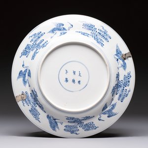 Three Chinese blue, white and Imari-style plates, Xuande and Zhi mark, Kangxi and later — photo 8