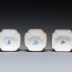 Three Chinese Canton enamel cups and two saucers, Qianlong — 照片 8