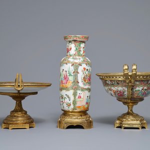 Three Chinese Canton famille rose bronze-mounted wares, 19th C. — photo 3