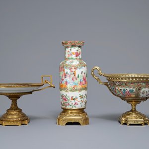 Three Chinese Canton famille rose bronze-mounted wares, 19th C. — photo 4