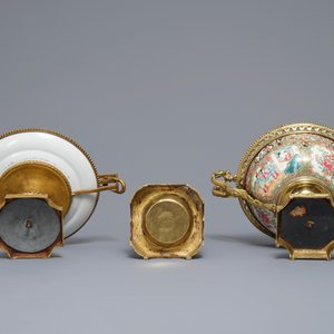 Three Chinese Canton famille rose bronze-mounted wares, 19th C. — photo 7