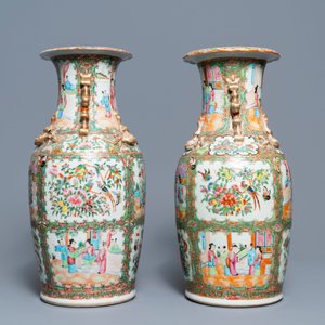 Three Chinese Canton famille rose vases, 19th C. — 照片 9