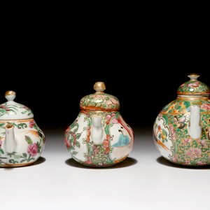 Three Chinese Canton teapots, 19th C. — 照片 3