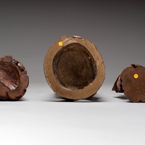 Three Chinese carved bamboo figures and a boxwood carving of a phoenix, 20th C. — photo 14