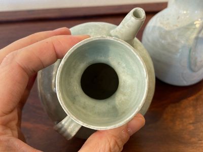 Three Chinese celadon- and qingbai-glazed jugs, Song and later — photo 8