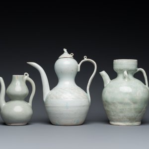 Three Chinese celadon- and qingbai-glazed jugs, Song and later — photo 4