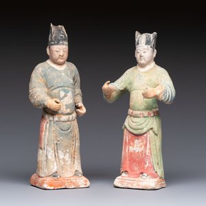 Three Chinese cold painted pottery figures, Sui/Ming — 照片 2