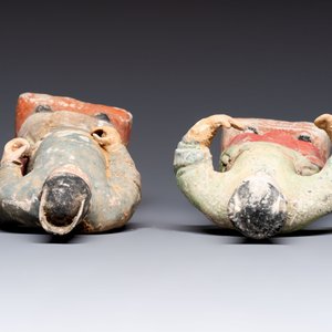 Three Chinese cold painted pottery figures, Sui/Ming — 照片 7