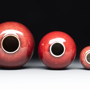 Three Chinese copper-red-glazed water pots, Kangxi mark, 19th C. — photo 4