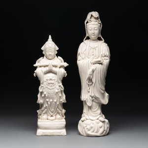 Three Chinese Dehua blanc de Chine figures of Guanyin and Weituo, He Chaozong 何朝宗 and Dehua 德化 marks, 20th C. — photo 6