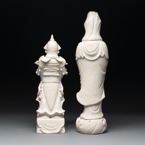 Three Chinese Dehua blanc de Chine figures of Guanyin and Weituo, He Chaozong 何朝宗 and Dehua 德化 marks, 20th C. — photo 7