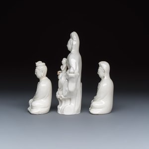 Three Chinese Dehua blanc de Chinese models of Guanyin — photo 3