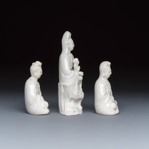 Three Chinese Dehua blanc de Chinese models of Guanyin — photo 5