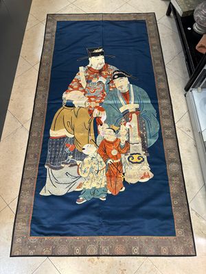 Three Chinese embroidered silk cloths with figural designs, 19/20th C. — 照片 26